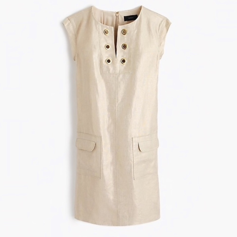 Jcrew gold shimmer dress